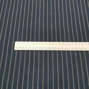 Galway Linen Cotton Yarn Dyed Pinstripe, Black - 1/4 metre