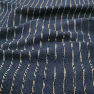 Galway Linen Cotton Yarn Dyed Pinstripe, Black - 1/4 metre