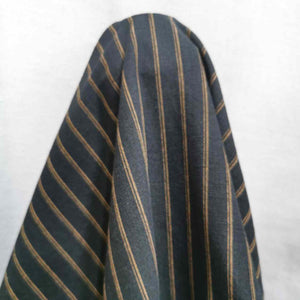 Galway Linen Cotton Yarn Dyed Pinstripe, Black - 1/4 metre