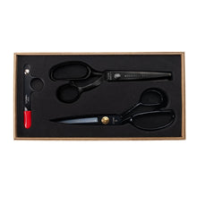 Load image into Gallery viewer, LDH Scissors, 9” Midnight Gift Set, featuring premium scissors pinking shears and snips, for sale at Minerva's Bower