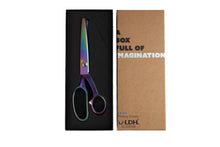 Load image into Gallery viewer, LDH Scissors, 9” Pinking Shears Prism in box, premium scissors for sale at minerva's bower