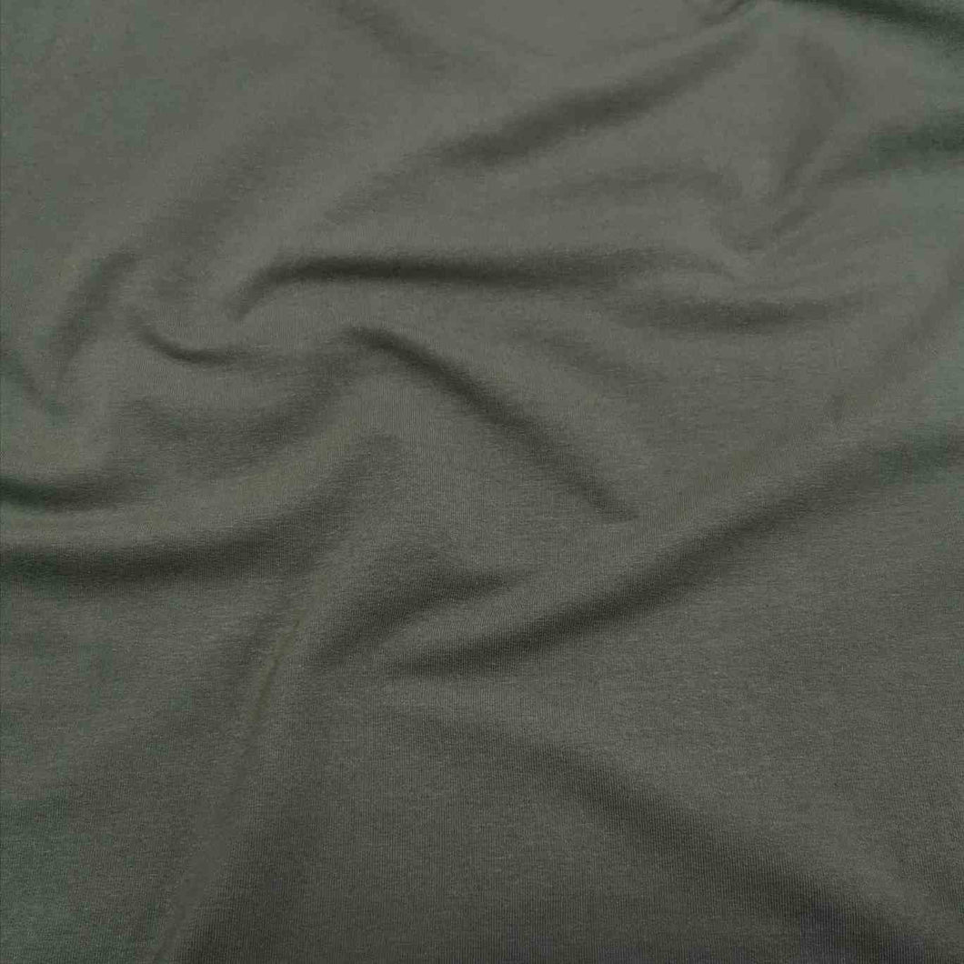 Flat drape of Olympia Heavyweight Cotton Loop Back, Khaki, for sale at Minerva's Bower