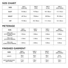 Load image into Gallery viewer, Size Chart for Tessuti Patterns Mandy Boat Tee for sale at Minerva&#39;s Bower