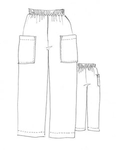 Sketch of Tessuti Patterns Robbie Pants paper pants for sale at Minerva's Bower