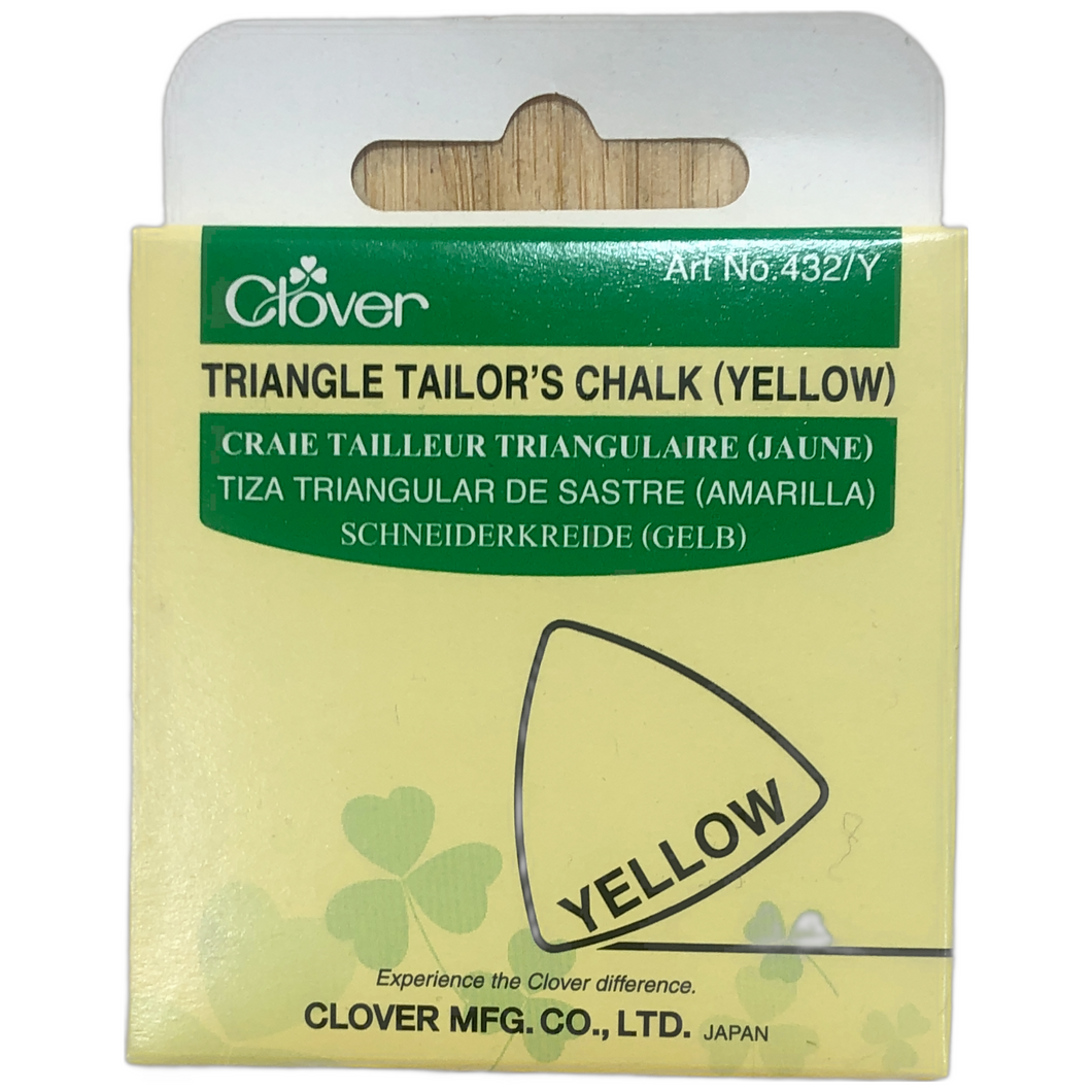 Clover triangular tailor's chalk in yellow, for sale at Minerva's Bower