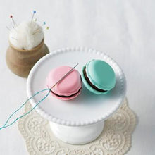 Load image into Gallery viewer, clover macaron in pistachio, needle minder and sharpener, for sale at Minerva&#39;s Bower