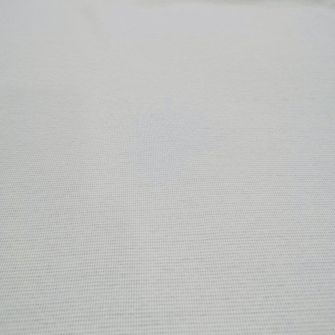 100% Cotton Pique Knit, White - 1/4metre