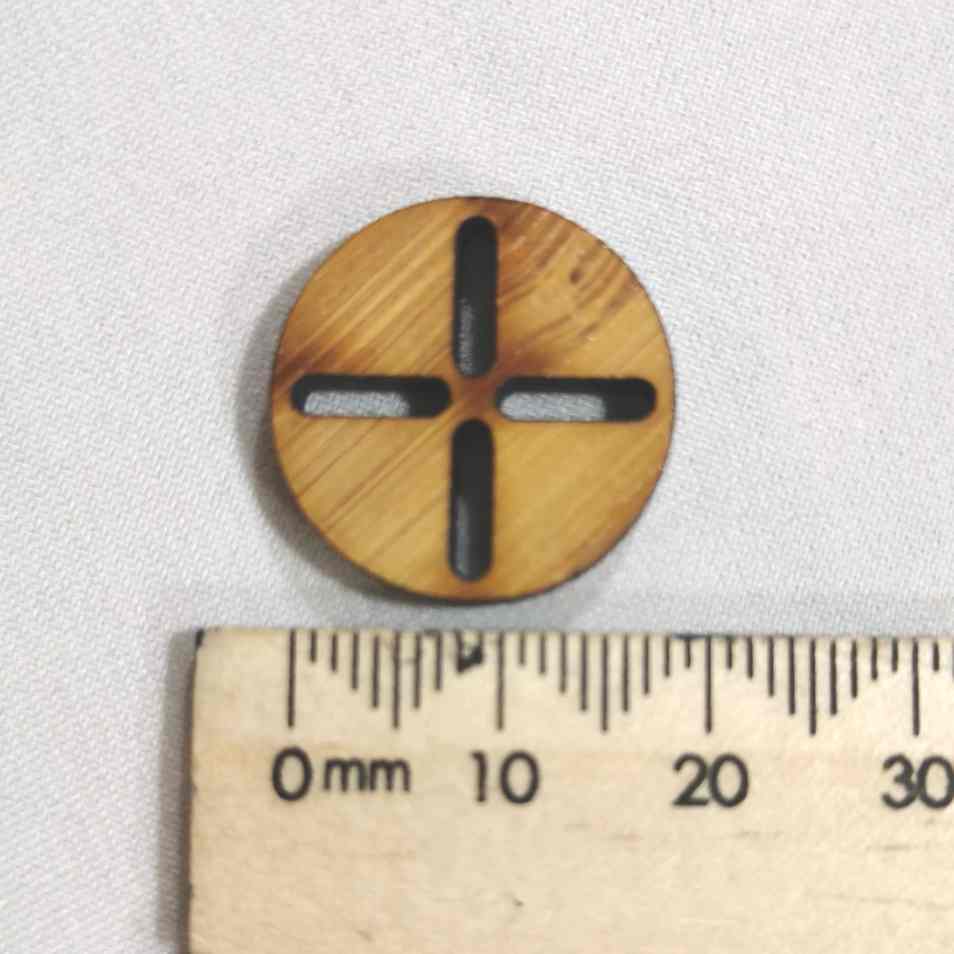 Arrow Mountain Wooden Button, Medium Crossstitch