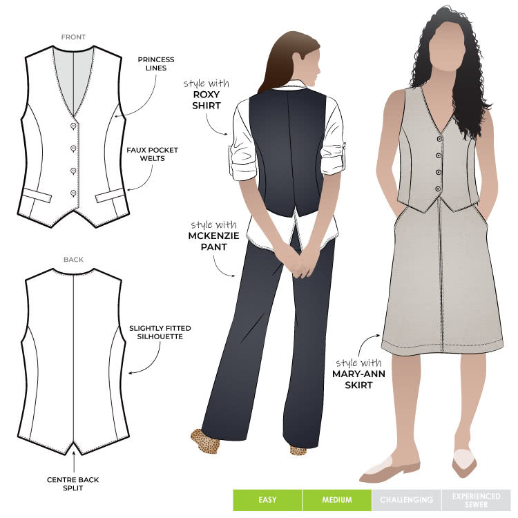 Style Arc Joy Woven Vest - sizes 4 to 16