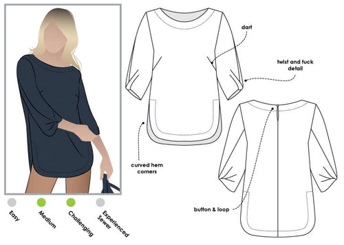 Style Arc Sadie Tunic - sizes 4 to 16