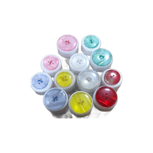 Clear Coloured Button, Small