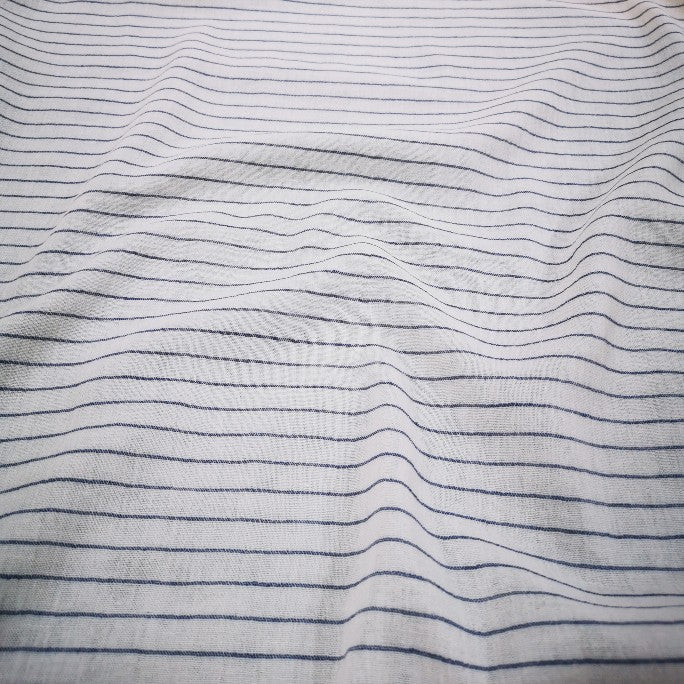 100% Cotton Double Cloth Gauze, Denim Stripe - 1/4 metre