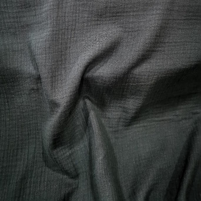 100% Organic Cotton Double Cloth Gauze, Black - 1/4 metre