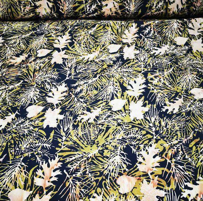 Cotton Batik, Olive Foliage