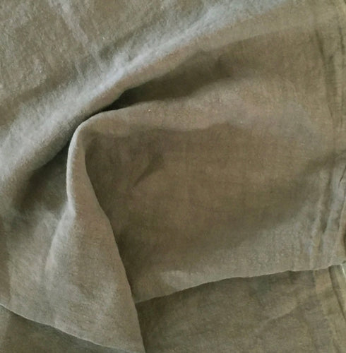 100% Linen Antique Wash, Khaki - 1/4metre