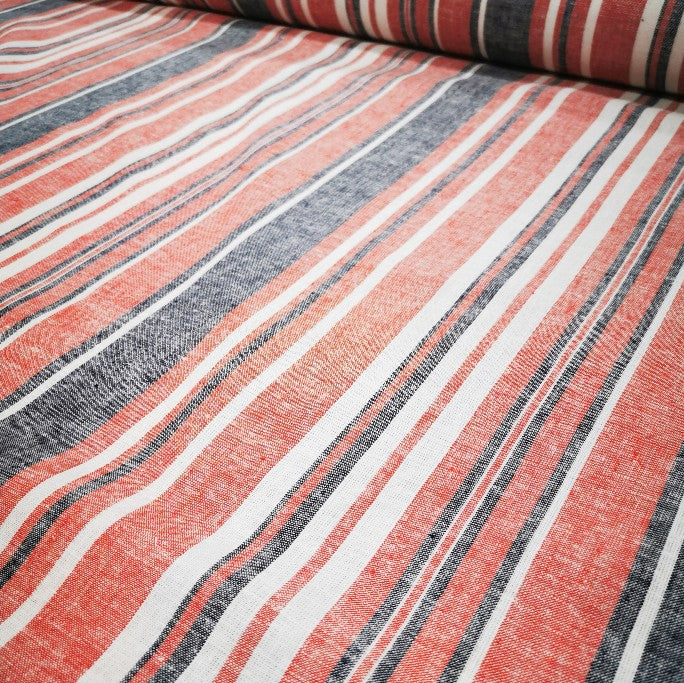 Linen Cotton Blend, Rebel Stripe - 1/4 metre