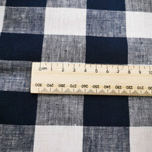 Load image into Gallery viewer, 100% Linen, Large Navy Check - 1/4metre