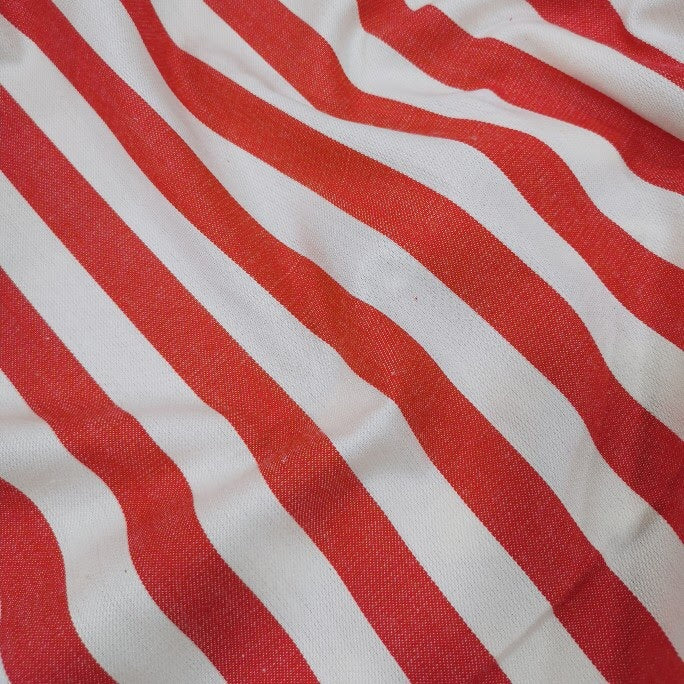 100% Cotton, Red and White Stripe - 1/4 metre - Minerva's Bower