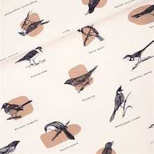 Load image into Gallery viewer, See You At Six Cotton French Terry, Ornithology- $38 per metre ($9.50 - 1/4 metre)