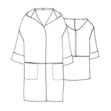 Load image into Gallery viewer, Sketch  of Tessuti Patterns London Coat paper pattern  for sale at Minerva&#39;s Bower