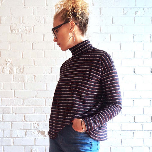 Tessuti Patterns Monroe Turtleneck paper pattern available at MInerva's Bower