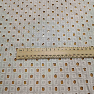 Scale image of 100% Linen Embroidered Cut Out, White for sale at Minerva's Bower