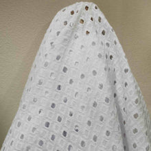 Load image into Gallery viewer, Drape of 100% Linen Embroidered Cut Out, White for sale at Minerva&#39;s Bower